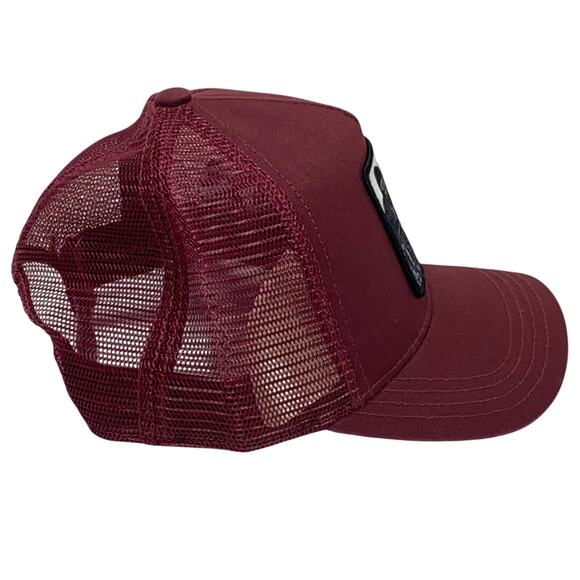 Goorin Bros The Farm Panther Trucker Snapback Hat Cap Maroon New - Picture 4 of 7